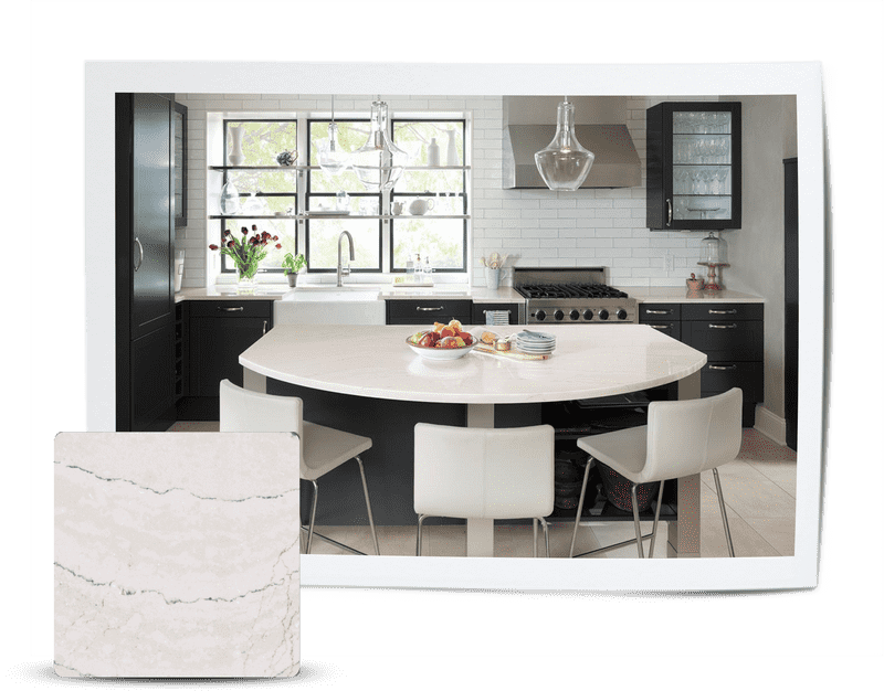 Elegant Marble Kitchen Island with Modern Touches PNG