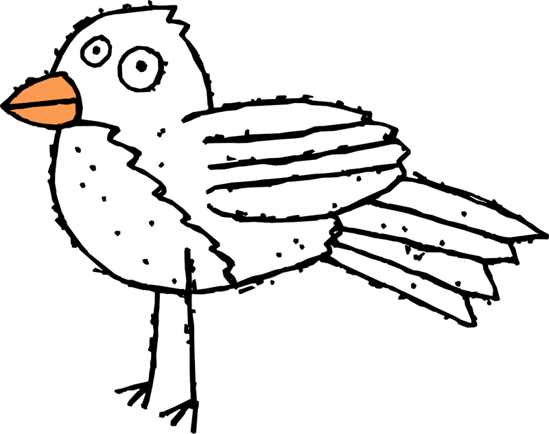 Whimsical Doodle Bird with Quirky Features PNG