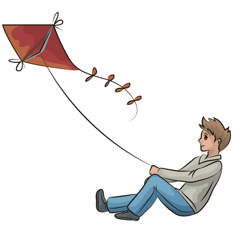 Joyful Adventures with a Colorful Kite PNG