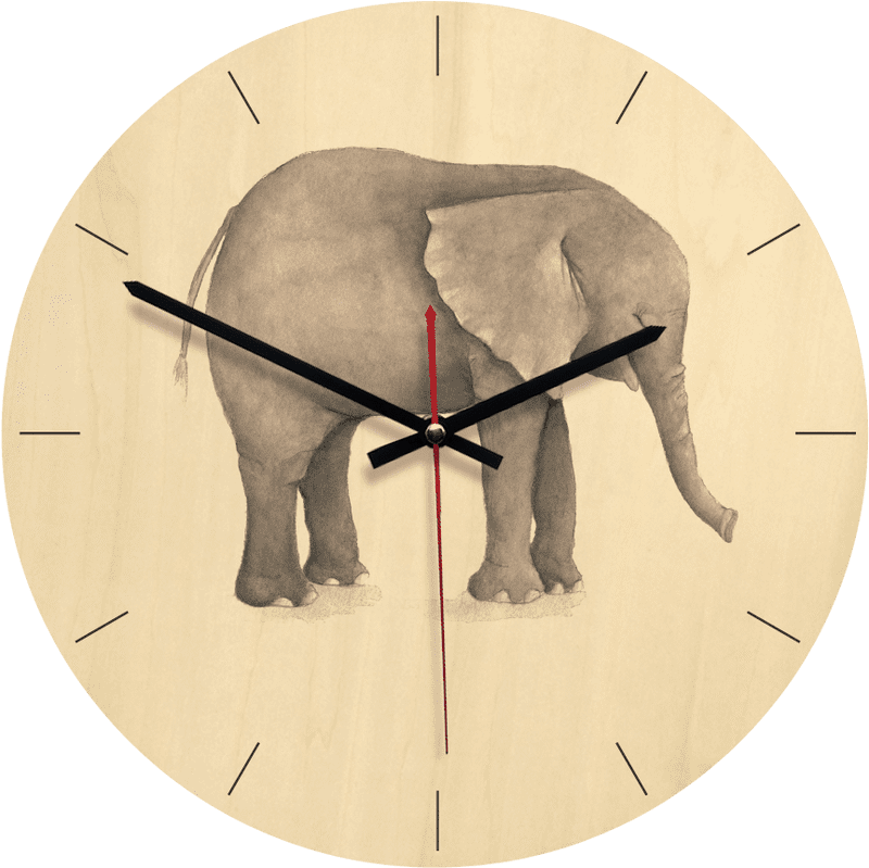 Elephant Time A Whimsical Clock Design PNG