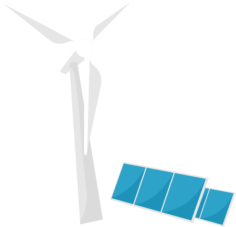 Wind Turbine and Solar Power Synergy PNG