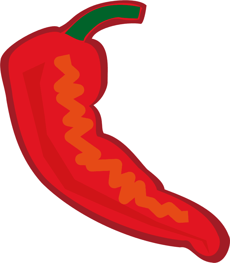 Vibrant Chili Pepper with a Twist PNG