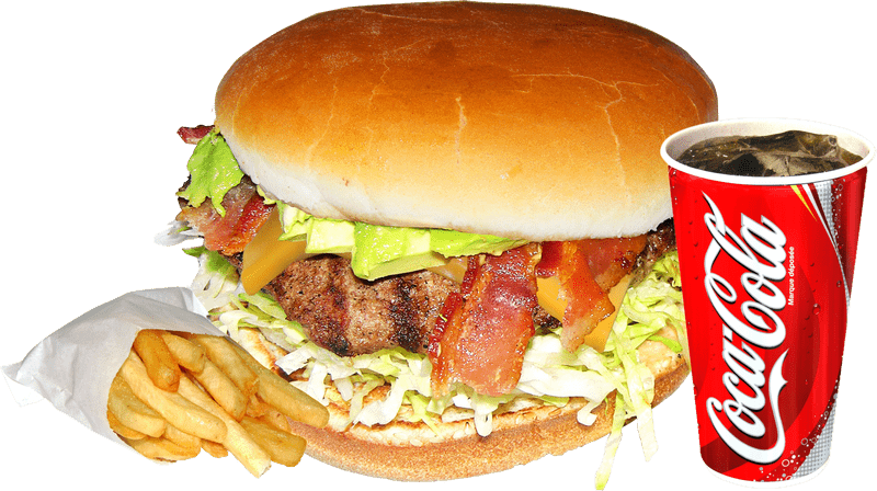 Ultimate Bacon Lover's Burger Combo PNG