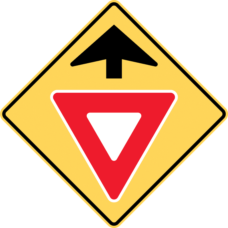 Yield Sign Alert for Drivers Ahead PNG