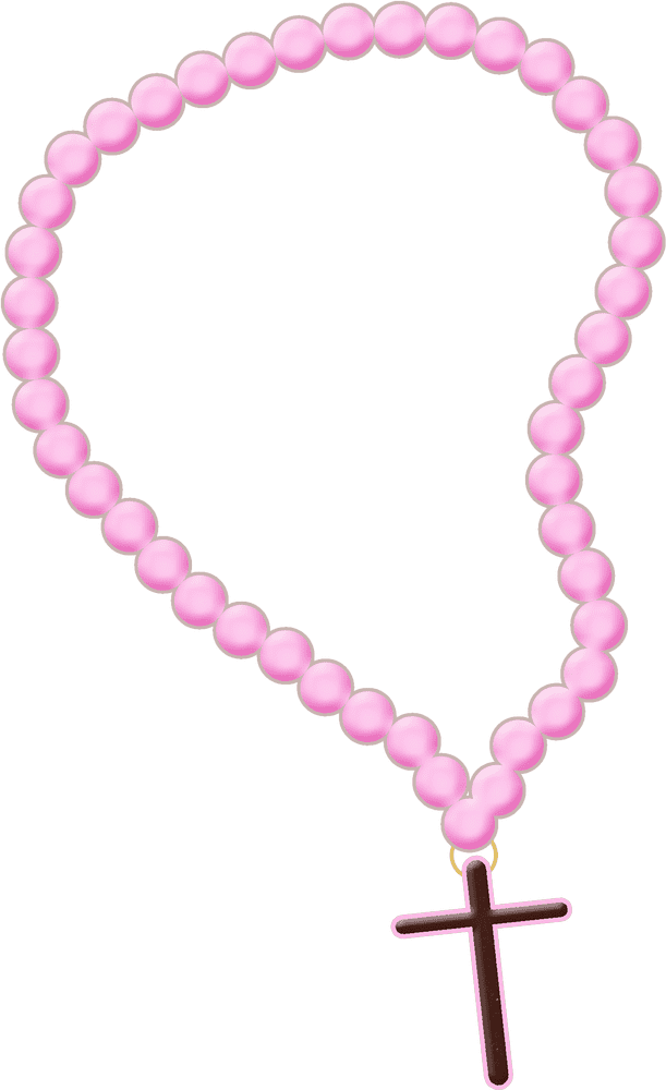 Serene Pink Prayer Beads for Reflection PNG