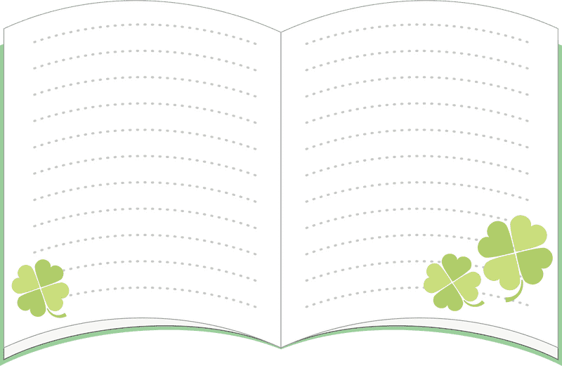 Notebook Doodles of Whimsical Green Clovers PNG