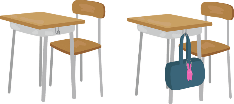 School Desks Ready for Learning PNG