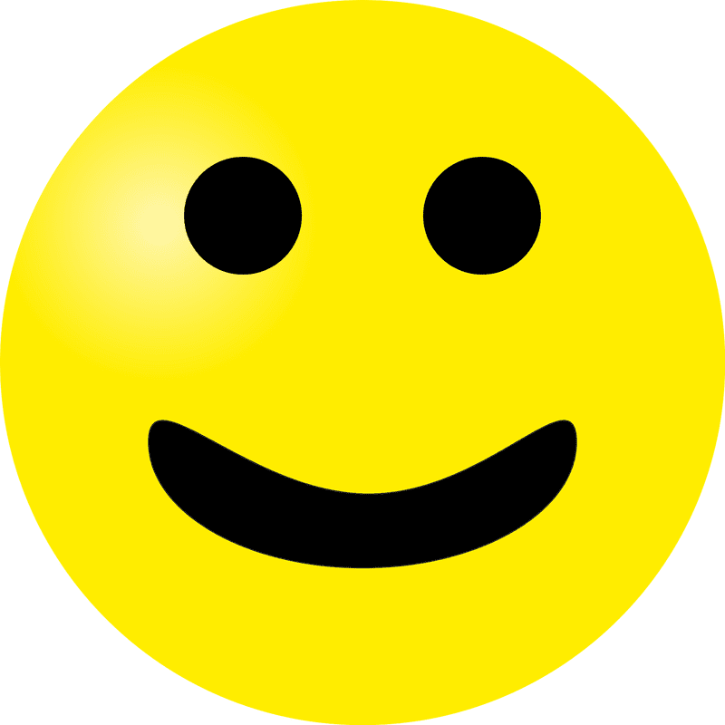 Bright and Cheerful Emoticon Expression PNG