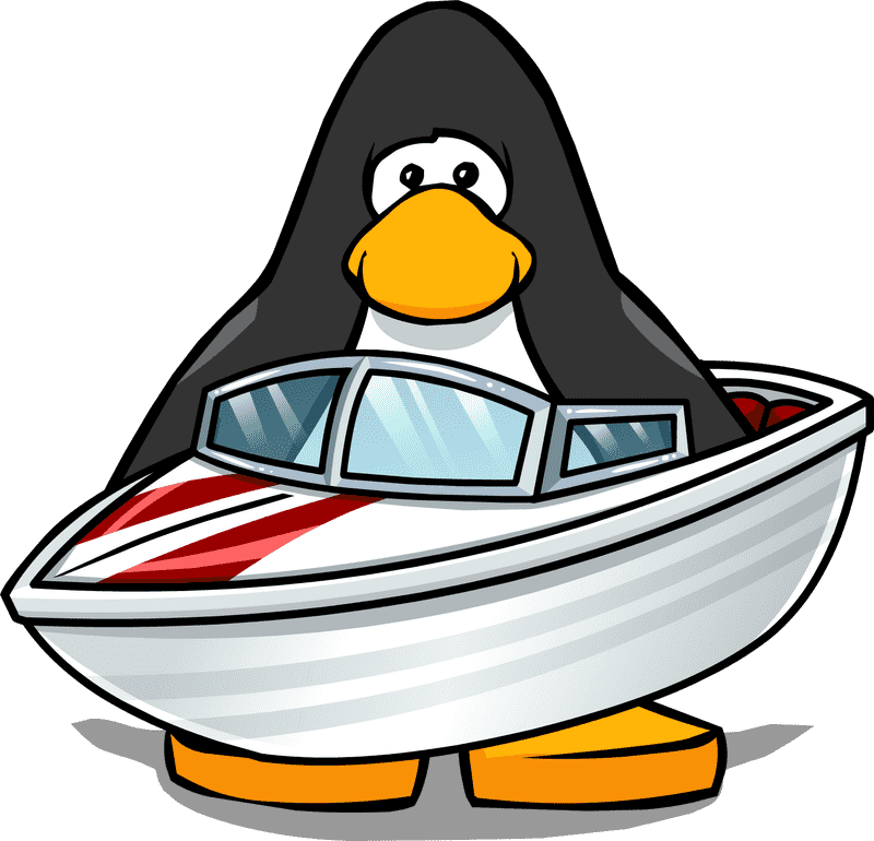 Ferry Boat Adventure with a Penguin Captain PNG