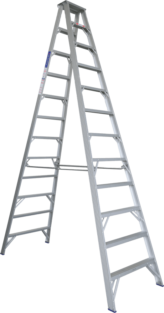Sturdy Aluminum Ladder for Versatile Access PNG