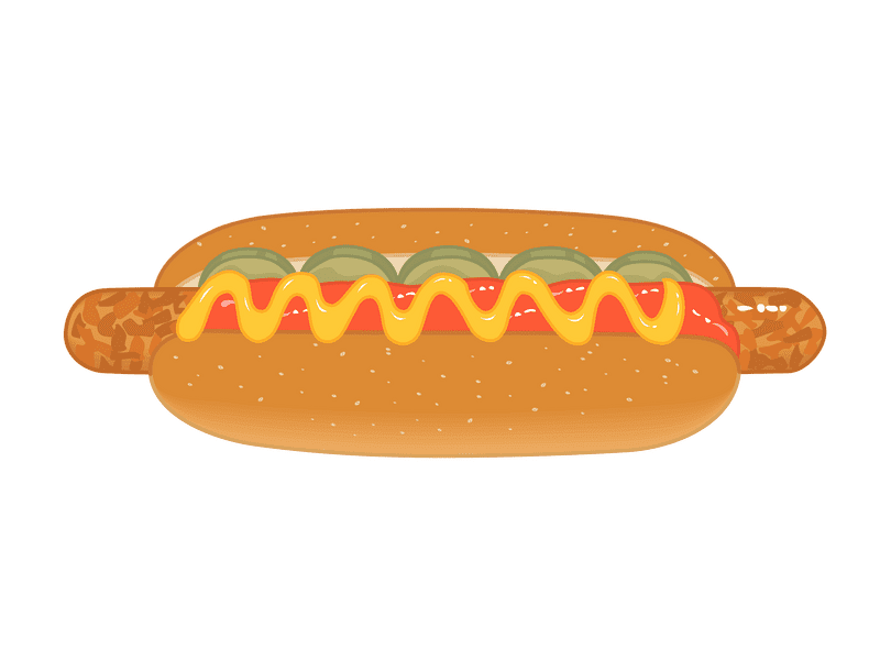 Fast Food Fiesta Gourmet Hot Dog Delight PNG