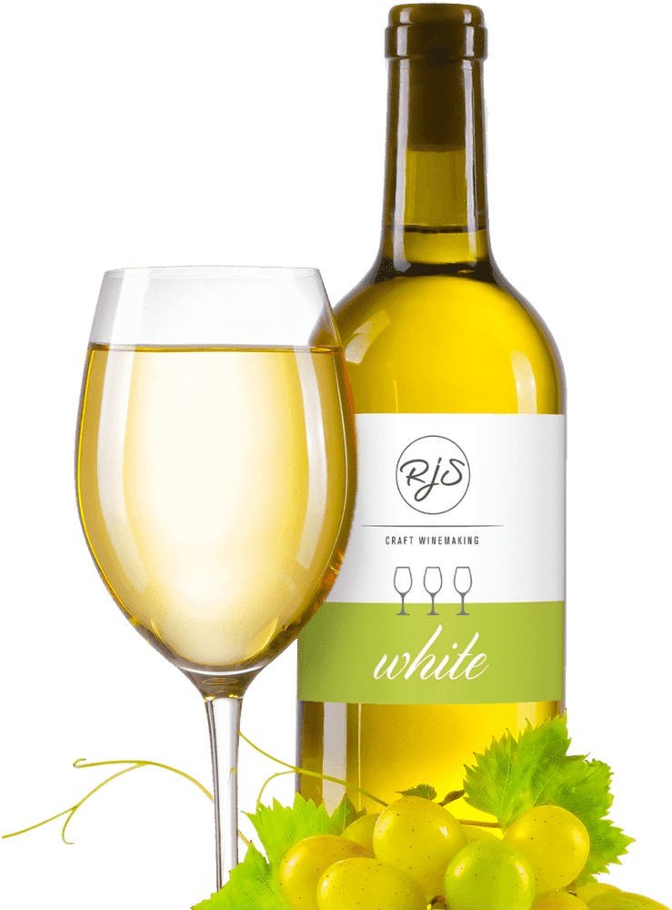 Charming White Wine Bottle and Glass Ensemble PNG
