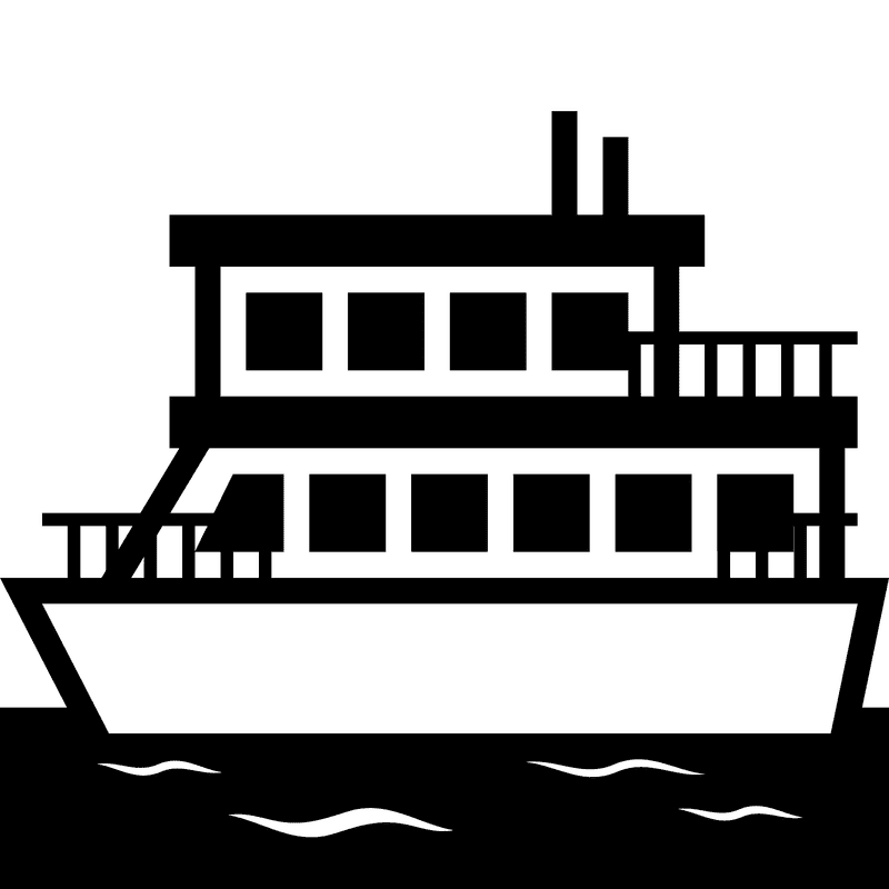 Elegant Ferry Boat in Calm Waters PNG