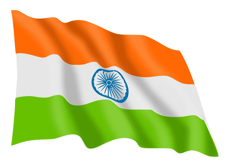 Tricolor Flag of India with Ashoka Chakra PNG