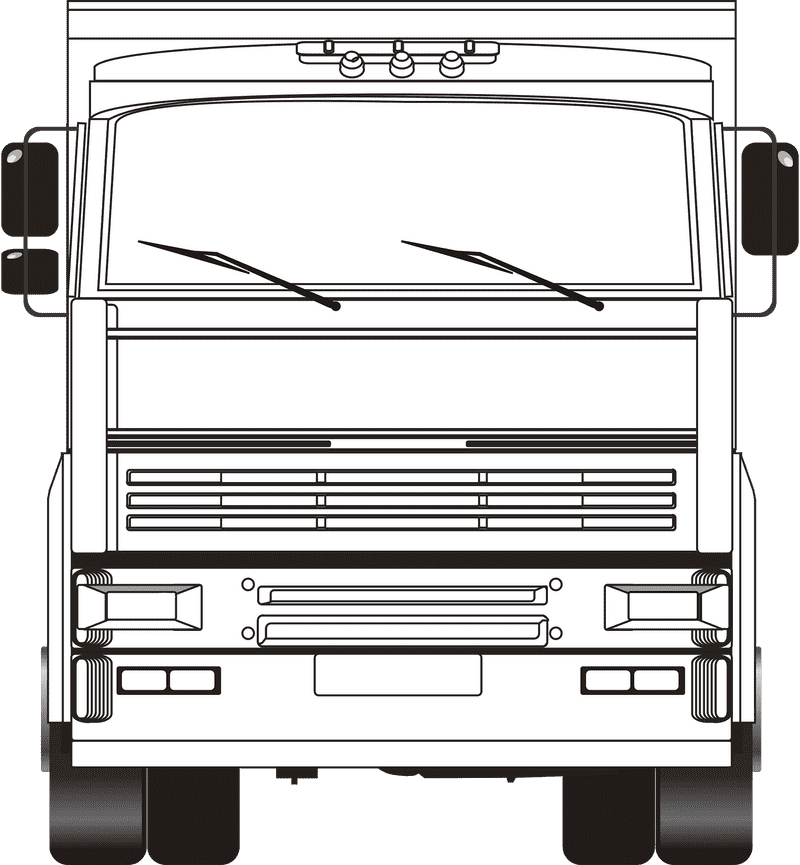 Classic Delivery Truck Front View Design PNG