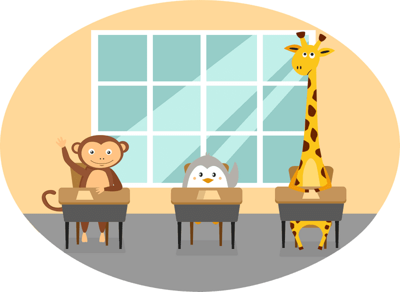 Animal Classroom Adventure Learning Together PNG