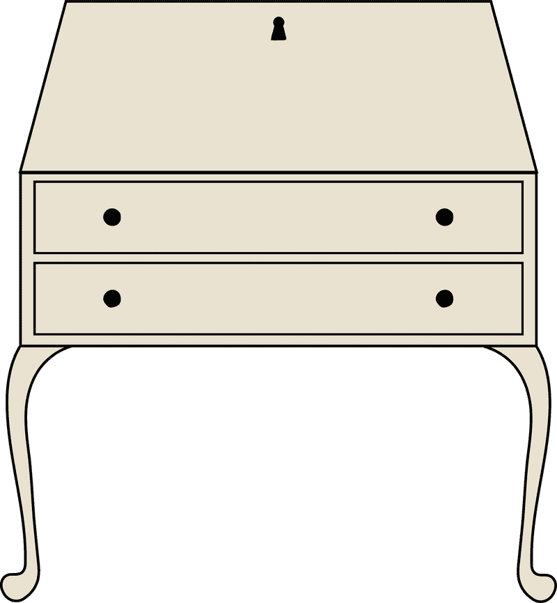 Elegant Vintage Desk Organizer with Drawers PNG