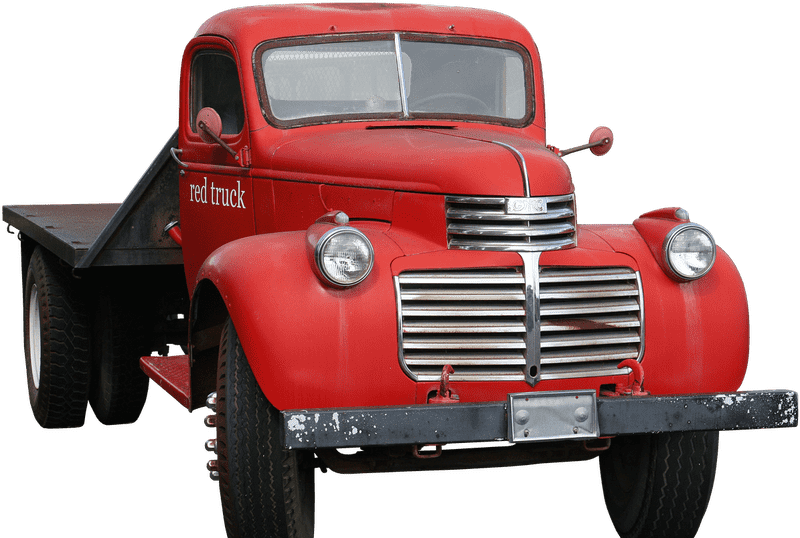 Classic Red Delivery Truck with Vintage Charm PNG