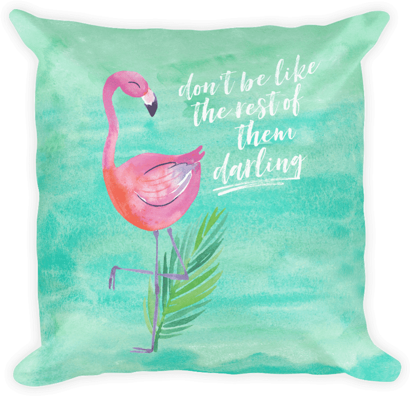 Charming Pink Flamingo Pillow Cushion PNG