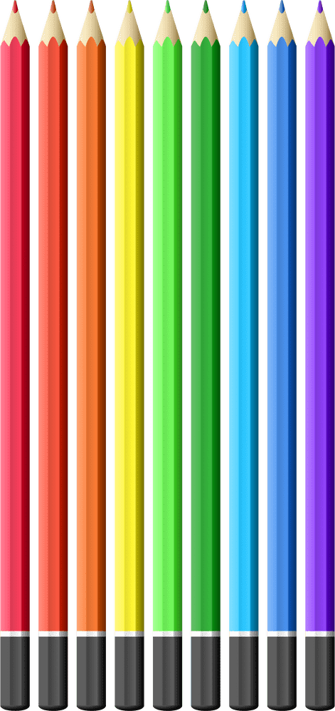 Vibrant Pencil Case of Colorful Pencils PNG
