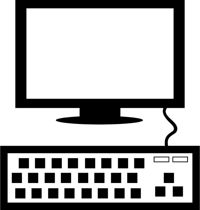 Classic Computer Setup with Keyboard PNG