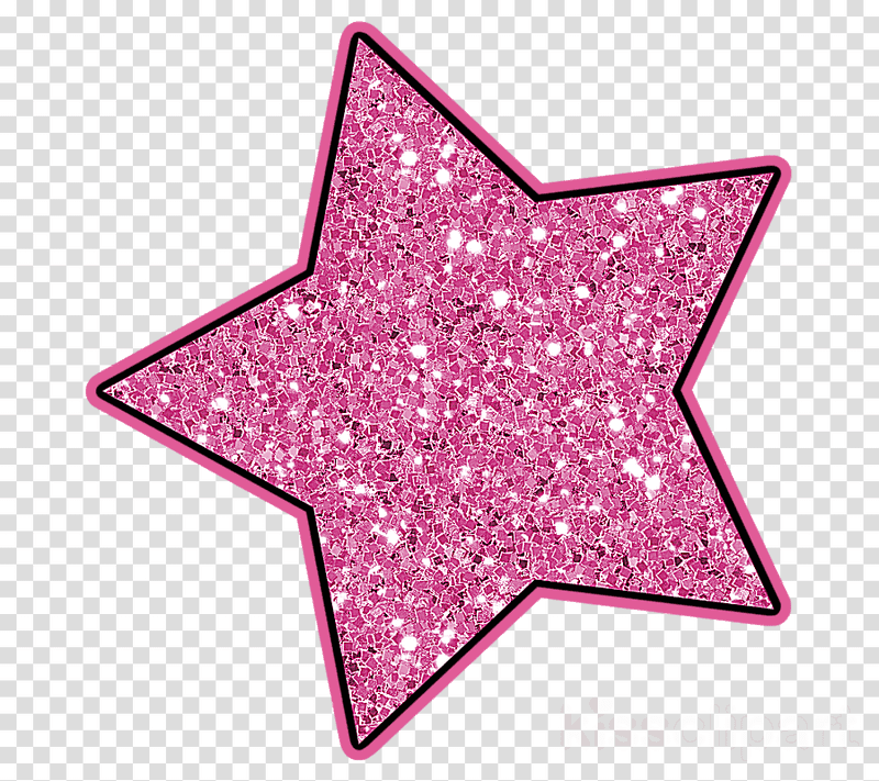 Sparkling Pink Glitter Star Delight PNG