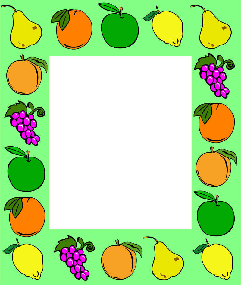 Colorful Fruit Border Celebration PNG