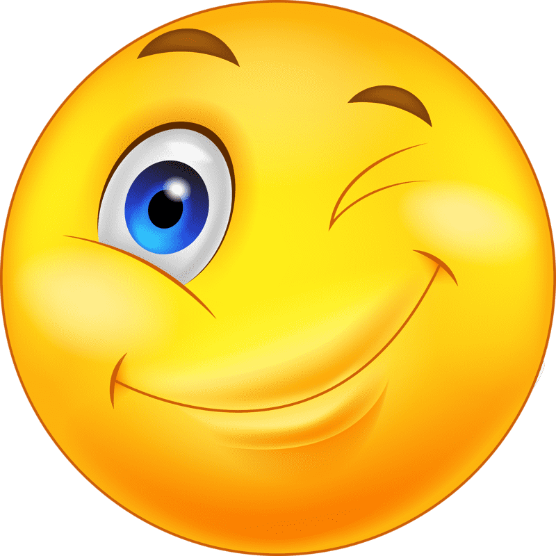 Winking Smiley with Cheerful Charm PNG