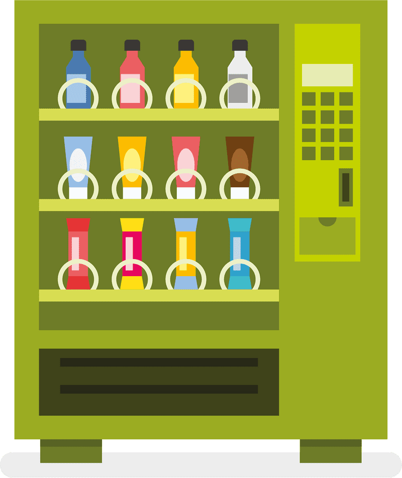 Colorful Beverage Vending Machine Delight PNG