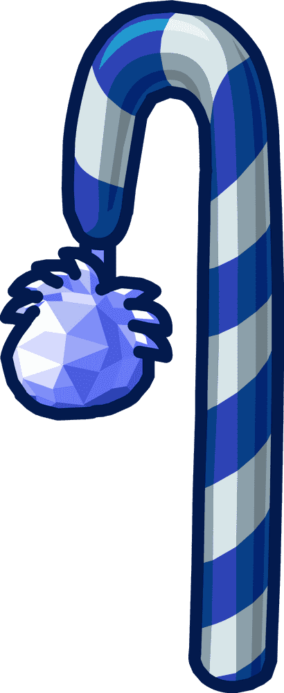 Frosted Fantasy Walking Cane for Winter Adventures PNG