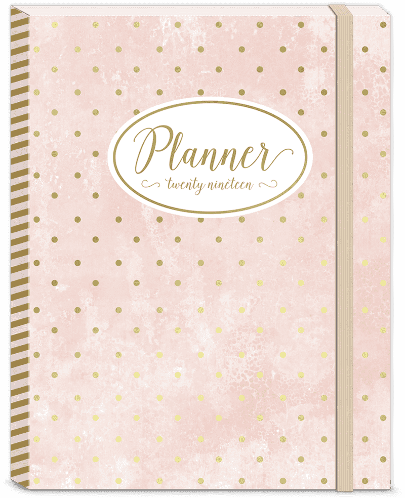 Elegant Gold Dot Day Planner 2019 PNG