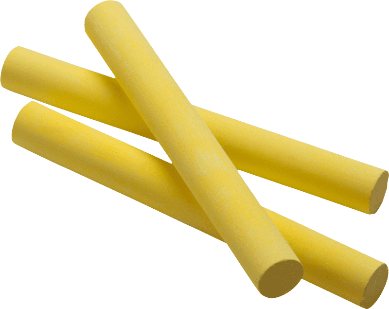 Vibrant Yellow Chalk Sticks for Creative Expression PNG