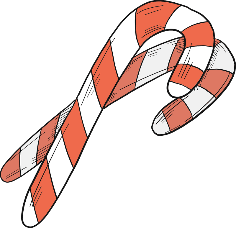 Whimsical Candy Cane Delight Design PNG