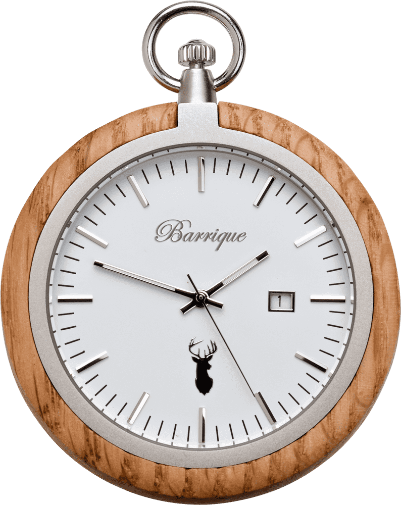 Elegant Mechanical Watch with Timber Accents PNG