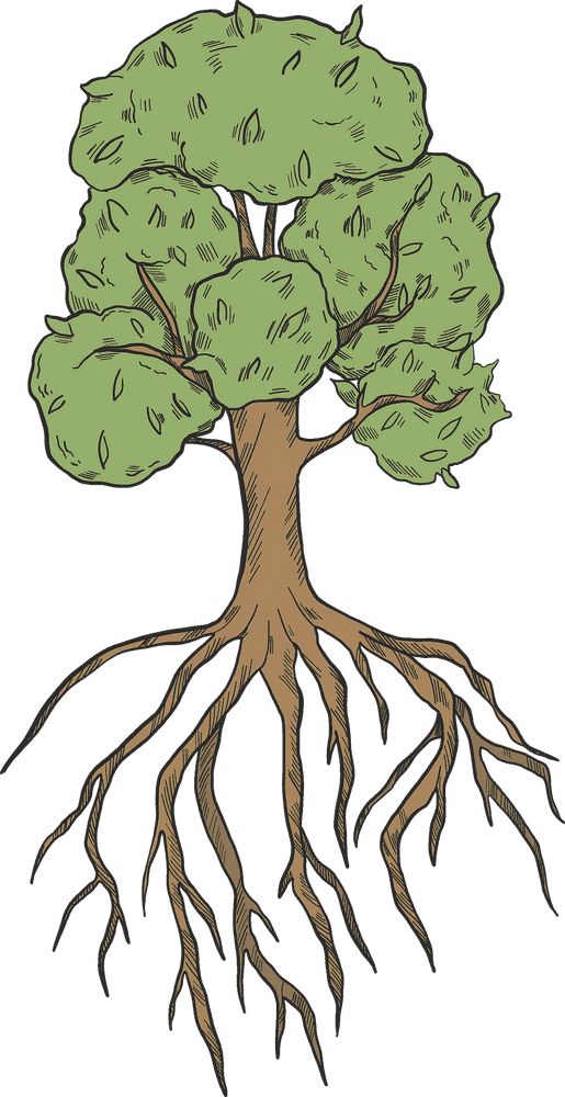 Vibrant Ginger Root Tree of Health PNG