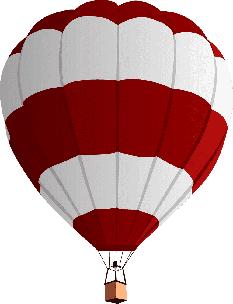 Vibrant Red and White Hot Air Balloon Adventure PNG