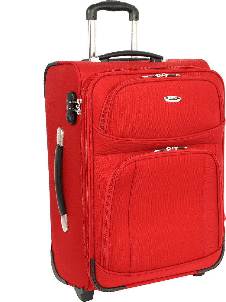 Bright Red Luggage Suitcase for Stylish Travel PNG