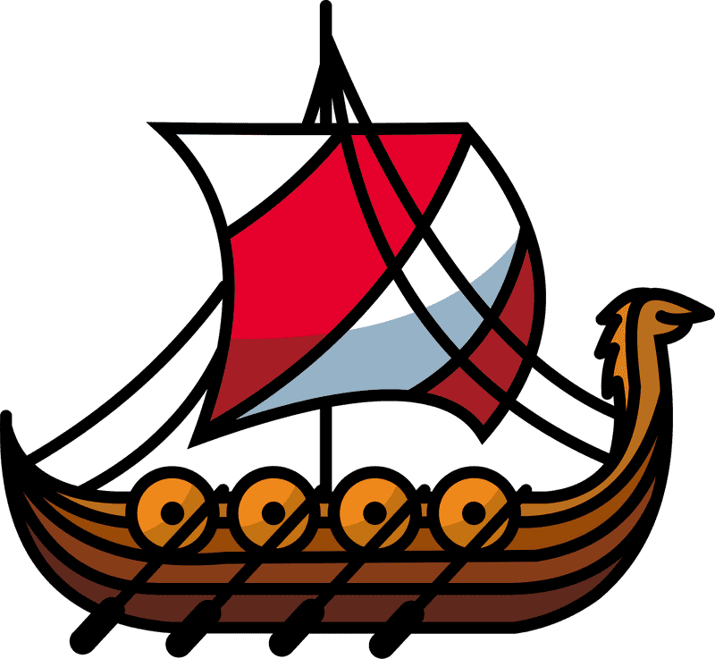 Classic Sailing Boat with Vibrant Red Sails PNG