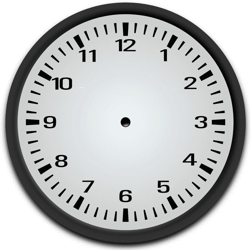 Simple Minimalist Clock Design PNG