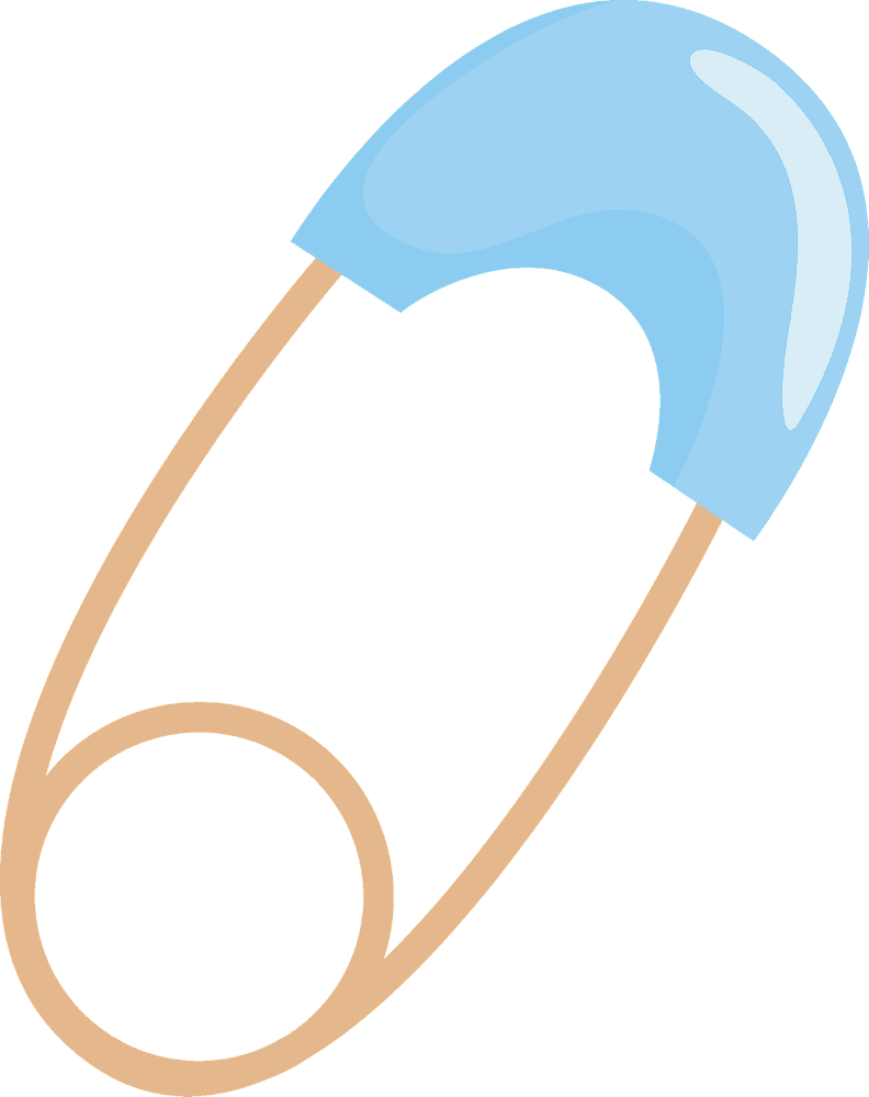Stylish Blue Safety Pin Design PNG