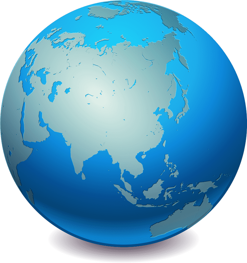 Beautiful Blue Globe of Asia PNG