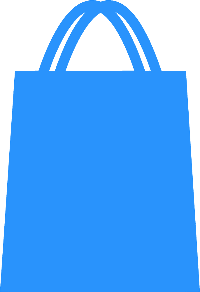 Stylish Blue Shopping Bag Design PNG