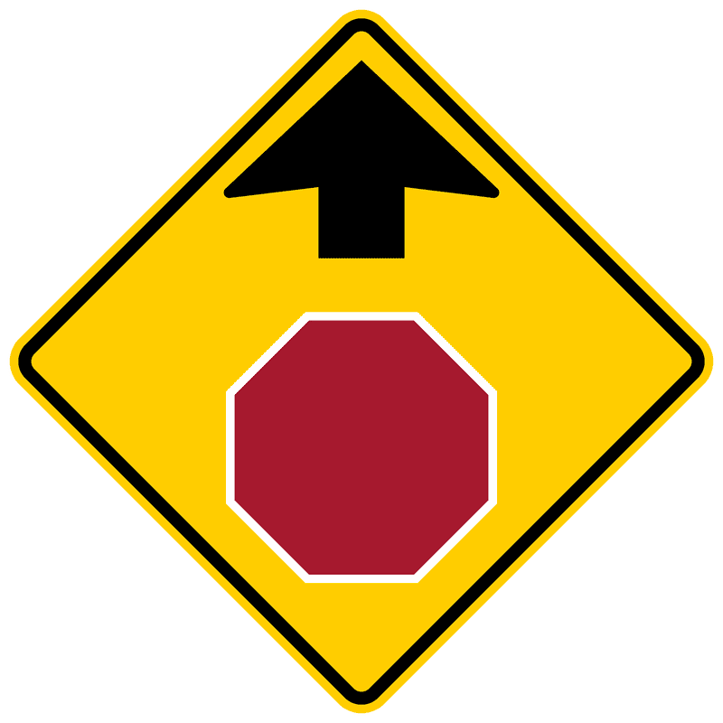 Yield Ahead Warning Sign for Drivers PNG