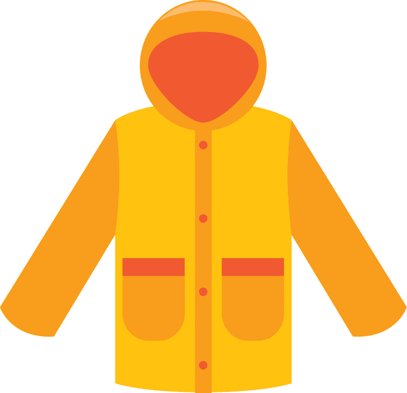 Bright Yellow Raincoat for Stormy Days PNG
