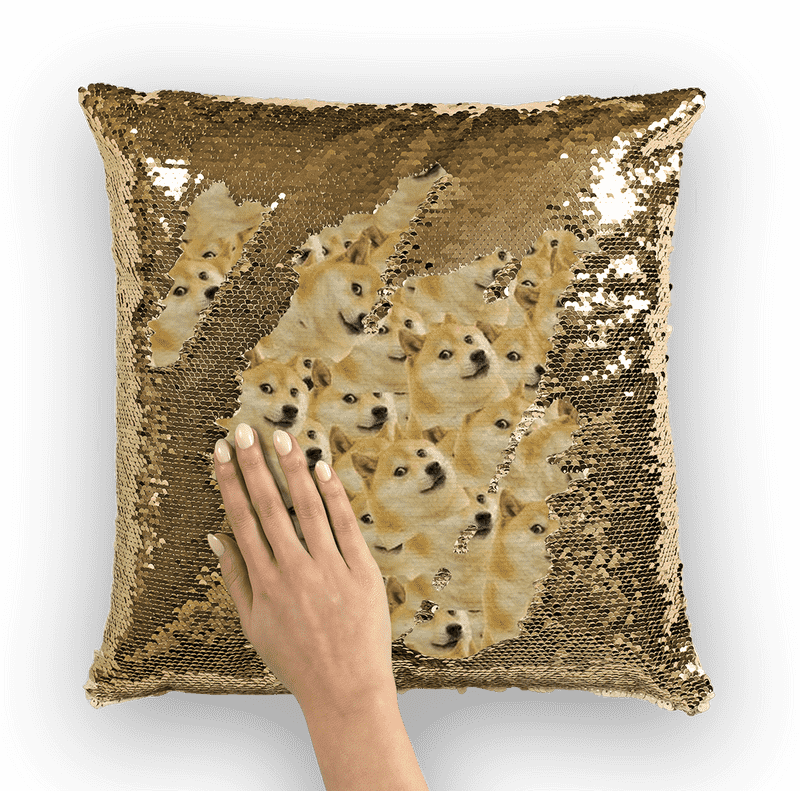 Shimmering Doge Pillow Cushion Delight PNG