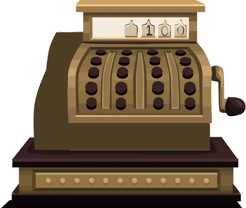 Classic Vintage Cash Register Design PNG