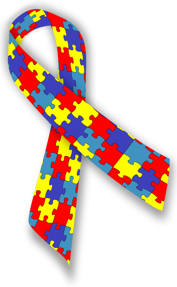 Colorful Awareness Ribbon for Autism Acceptance PNG