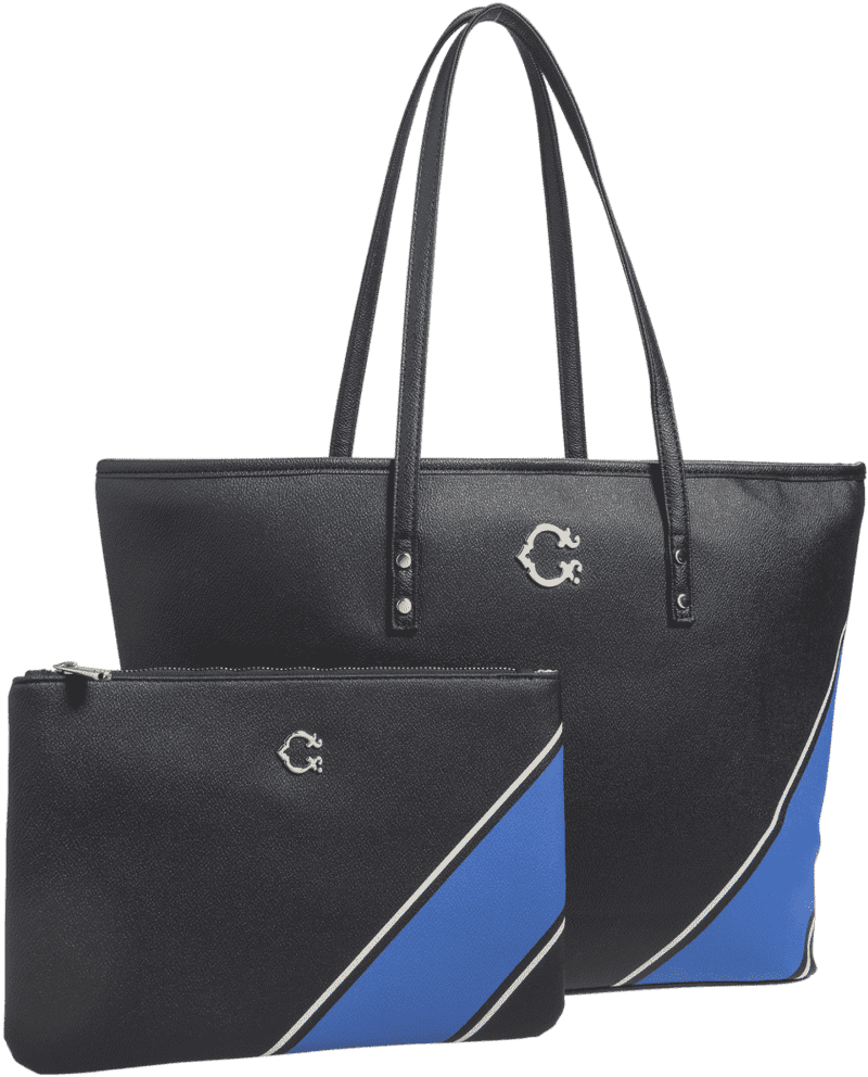 Stylish Black Punching Bag Set with Blue Accents PNG