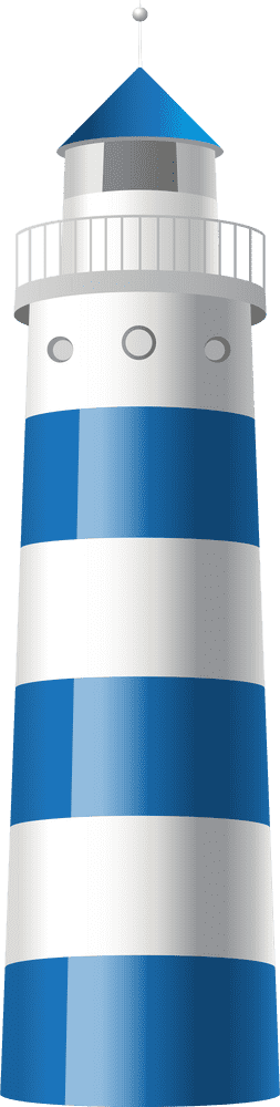 Radiant Blue Lighthouse Guardian PNG