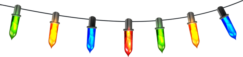 Colorful Light Bulb Garland Decoration PNG